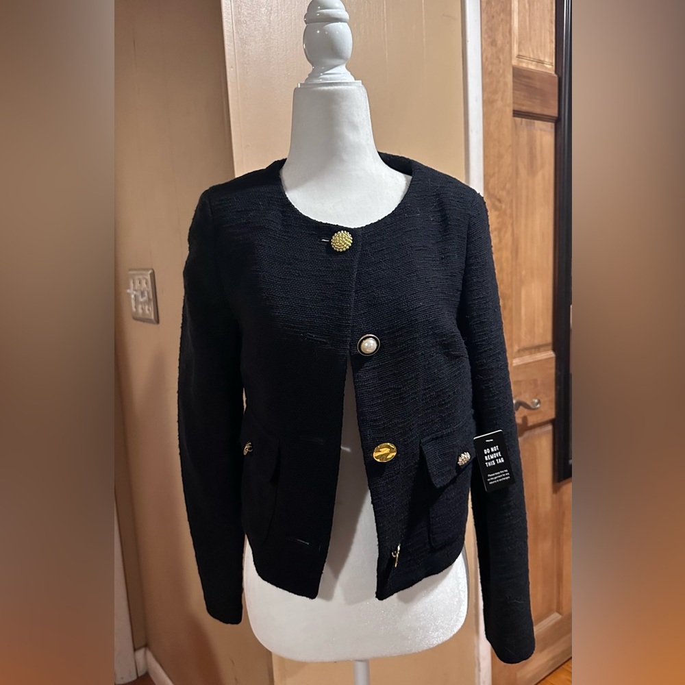 Express Embellished Textured cropped Jacket